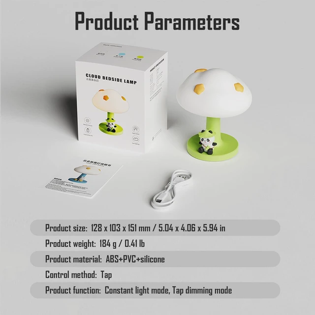 Alt view image 6 of 7 - Cloud and Panda Rechargeable Night Light