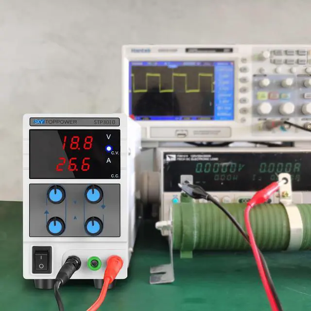 Alt view image 11 of 13 - DC Power Supply Variable, Adjustable Switching Regulated Power Supply Digital, with Alligator Leads US Power Cord for Spectrophotometer and lab Equipment Repair (0-30V 0-10A)