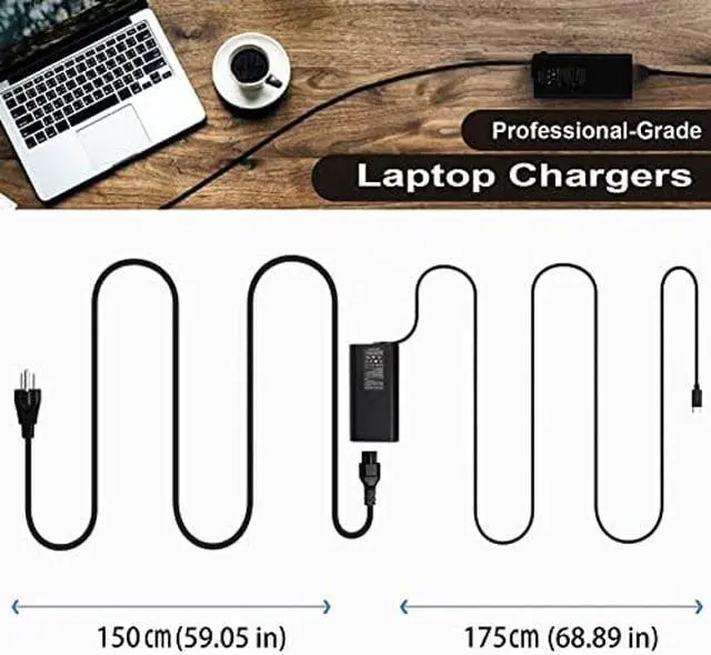Alt view image 3 of 5 - 130W USB C Laptop Charger for Dell XPS 15 9500 7590 17 9700 9575 Precision 3560 3550 5560 5750 5550 5530 2in1 Latitude 7410 7310 7210 9410 9510 5420 5411 5501 Slim Power Adapter Type-C Replacement