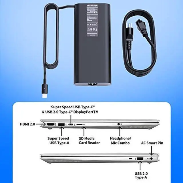 Alt view image 4 of 5 - 130W USB/Type C AC Adapter Replacement for Dell Precision 5530 Dell XPS 15 9575 2-in-1 9570 9500 XPS 17 9700 Power Supply Adapter Cord