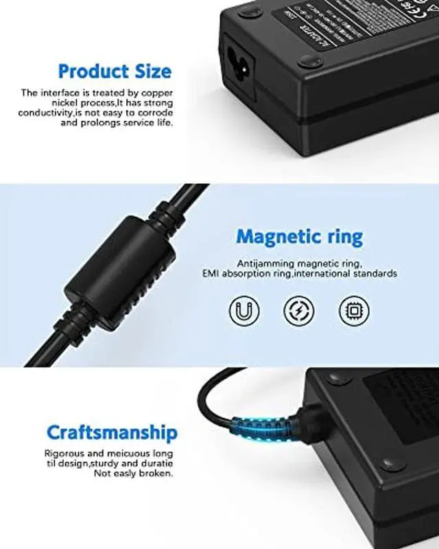 Alt view image 3 of 5 - 135W Lenovo Laptop Charger, Replacement (20V 6.75A) for Lenovo Legion Y520 Y530 Y7000P Lenovo IdeaPad Y700 Y40-70 Y50-70 ADL135NLC3A Thunderbolt 4/2 Dock ThinkPad T560 T530 AC Adapter Power Cable