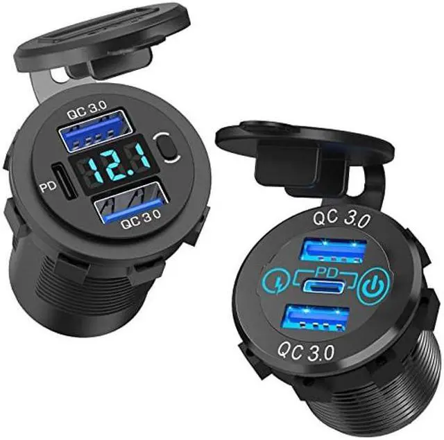Main image of 12V USB C Car Charger Socket Qidoe 65W PD 12V USB Outlet for Laptop