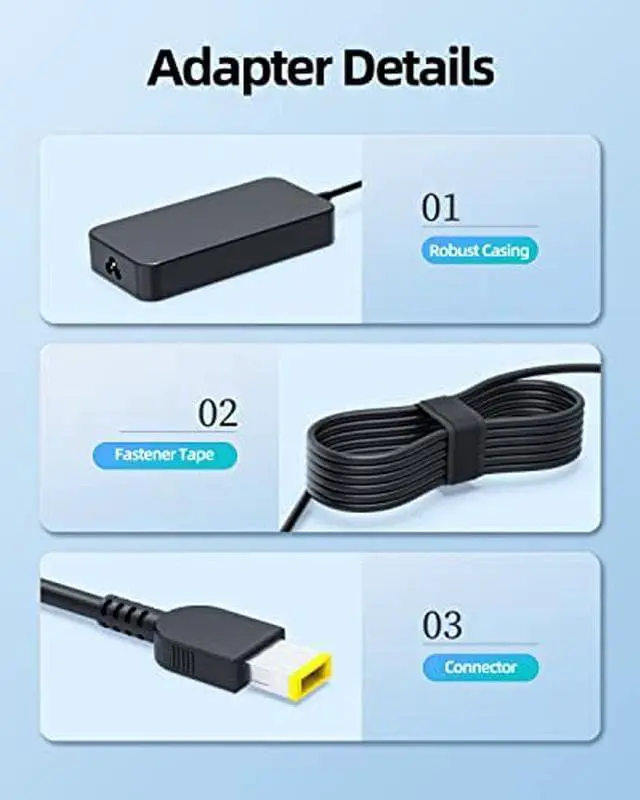 Alt view image 3 of 5 - 135W AC Charger Fit for Lenovo Thinkpad Thunderbolt 3 Universal 4 Dock Gen 2 Pro Ultra Docking Station US Hybrid USB-C 40AF0135US 40AN0135US 40AH0135US 40AC0135US Laptop Power Supply Adapter Cord