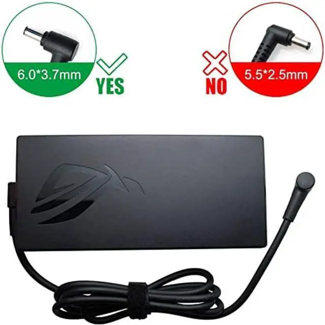 Alt view image 3 of 5 - 180W 20V 9A 6.0x3.7mm ADP-180TB H AC Adapter for Asus ROG Zephyrus GA502DU GA502D GA502 GA502IU GA401 GA401I GA401II GA401IV Laptop Power Supply Charger