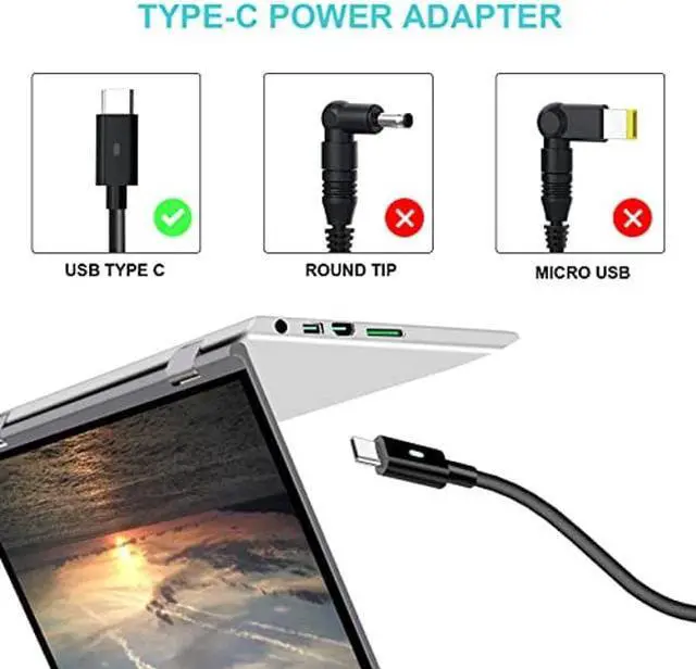 Alt view image 2 of 5 - Dell 130W Laptop Charger USB C Replacement for Dell XPS 15 9500 17 9700 9575 Latitude 5420 5520 7210 7310 7410 Precision 5550 5750 3550 3551 Type C AC Adapter Power Supply/Cord