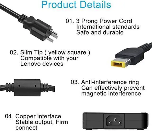 Alt view image 3 of 5 - 230W AC Charger Adapter Fit for Lenovo Ideapad Legion Y920 Y910 Y900 Y740 Y730 Y7000 Y545 Y540 5 7 5P C7 5-17ARH05H 7-15IMH05 5P-15ARH05H C7-15IMH05 7-15IMHg05 230 Watt Laptop Power Supply