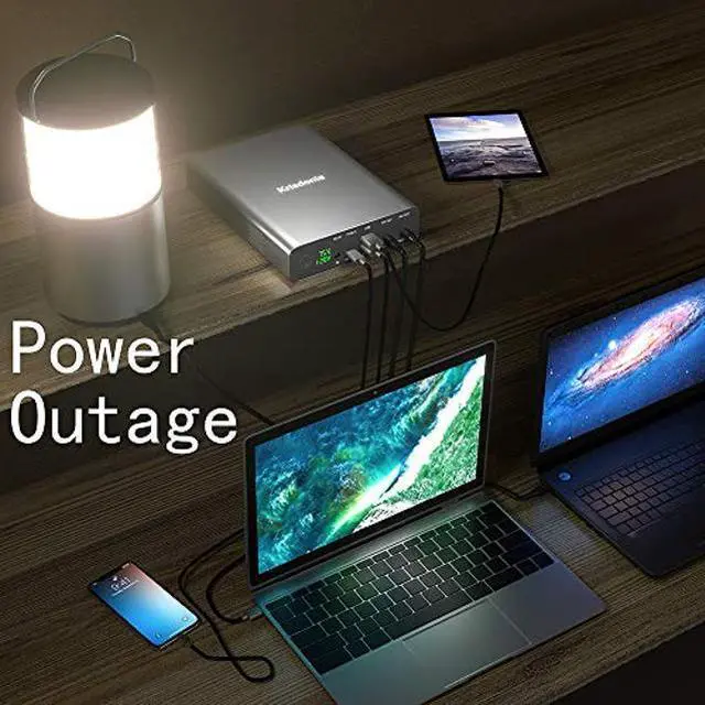 Alt view image 5 of 5 - Krisdonia Portable Laptop Charger 64000mAh 100W PD Power Bank - 1x USB-C (Input 60W Output 100W)- 2X DC (Up to 24V)- 2X QC3.0 USB-A (18W) Compatible with USB-C Laptop, MacBook Pro, Dell XPS and More