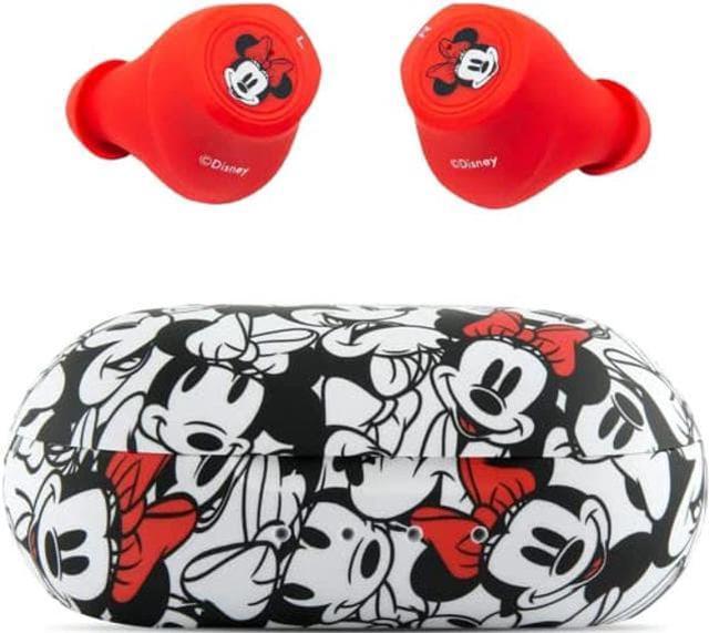 Disney Minnie Mouse Bluetooth Earbuds with Charging Case- Bluetooth  Wireless Headset with Built-in Mic and 30 Hours of Playtime- Disneyland  Essentials and Disney Gifts for Women and Men of All Ages 
