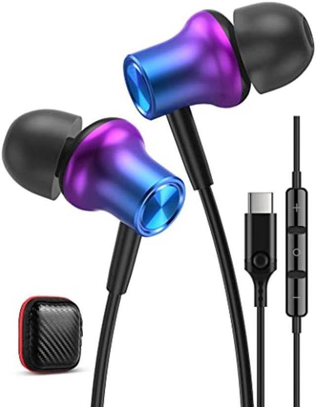 USB C Headphones Type C Earphones with Microphone for Samsung S24