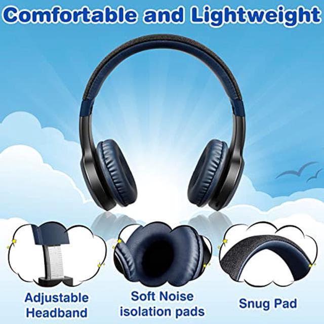 Woice Kids Blutooth Headphones with mic Colorful LED Lights