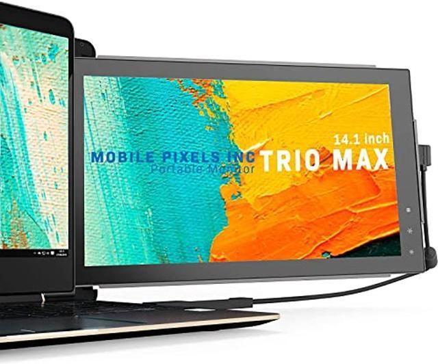 Trio Max Portable Monitor for Laptop, Mobile Pixels 14.1 Full  HD IPS Display, Dual or Triple Laptop Monitor Screen, USB A/Type-C Plug and  Play Monitor for 13”-17” Laptops(1x 14.1 Monitor)
