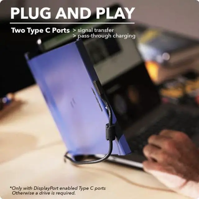 Alt view image 4 of 5 - New Mobile Pixels 2023 Duex Max Portable Monitor, 14.1" FHD 1080P IPS Ultra Slim Laptop Screen Extender, USB A/USB C Plug and Play Auto Rotated, Windows/Mac/Android/Switch Compatible (Set Sail Blue)