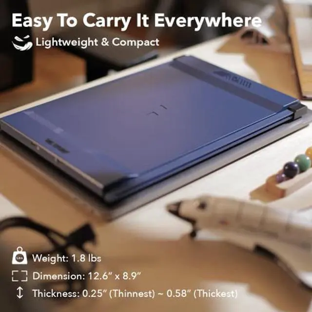 Alt view image 3 of 5 - New Mobile Pixels 2023 Duex Max Portable Monitor, 14.1" FHD 1080P IPS Ultra Slim Laptop Screen Extender, USB A/USB C Plug and Play Auto Rotated, Windows/Mac/Android/Switch Compatible (Set Sail Blue)