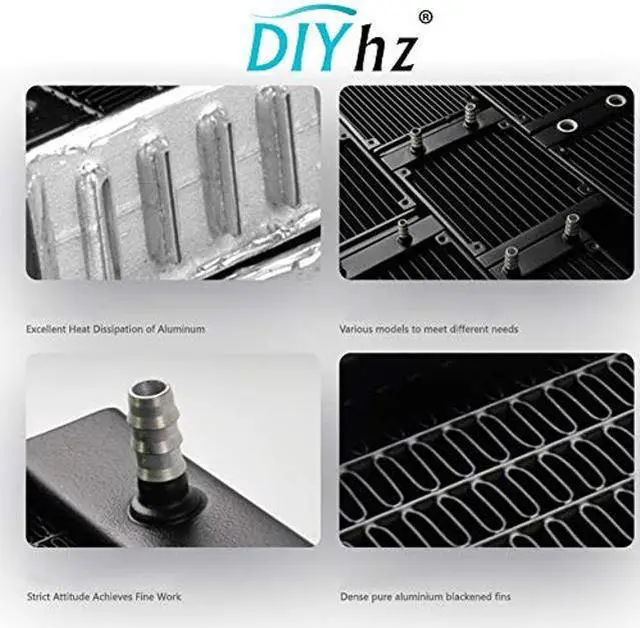 Alt view image 4 of 5 - DIYhz Water Cooling Computer Radiator, 12 Pipe Aluminum Heat Exchanger Liquid Cooling Radiator Heat Sink 240mm with Dual Fans for CPU PC Laser Water Cool System DC12V Black