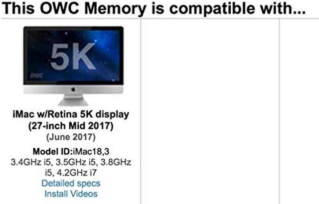 Alt view image 4 of 5 - OWC 64GB (4 x 16GB) PC19200 DDR4 2400MHz SO-DIMMs Memory Compatible with 27" iMac (Mid 2017), and Compatible PCs (OWC2400DDR4S64S)