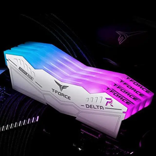 Alt view image 2 of 5 - TEAMGROUP T-Force Delta RGB DDR5 Ram 32GB (2x16GB) 6000MHz PC5-48000 CL30 Desktop Memory Module Ram for 600 700 Series Chipset XMP 3.0 Ready White - FF4D532G6000HC30DC01