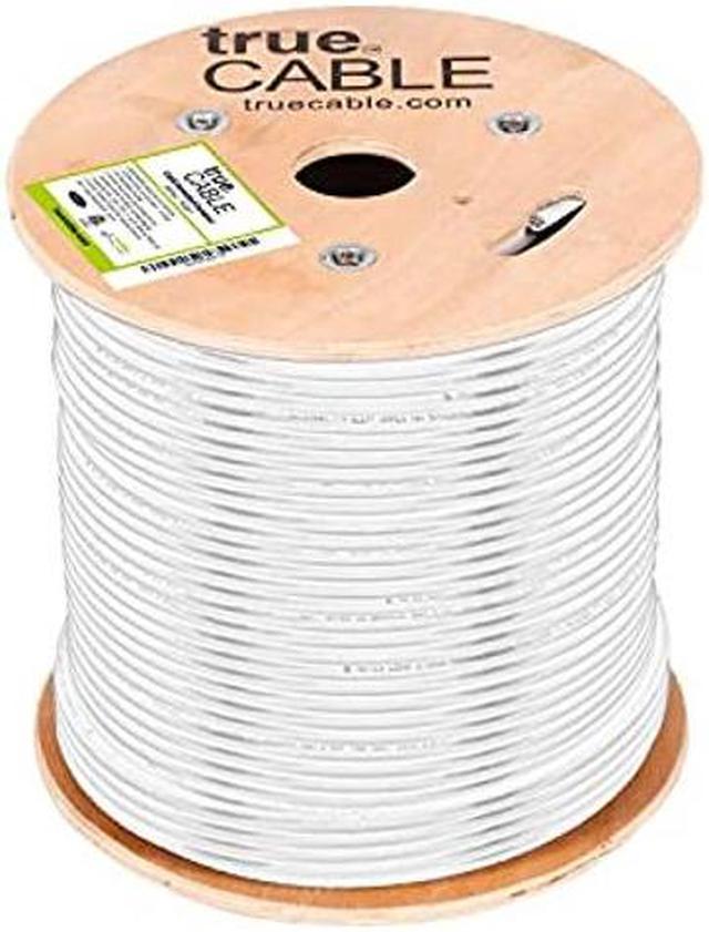 trueCABLE Cat6 Direct Burial, Shielded FTP, 500ft, Waterproof, Outdoor Rated CMX, Black, 23AWG Solid Bare Copper, 550Mhz, ETL Listed, Bulk Ethernet