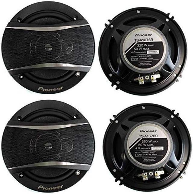 PIONEER TS-A1676R 6.5 Inch 3-Way 320 Watt Car Coaxial Stereo Speakers Four  (4) Speakers Included