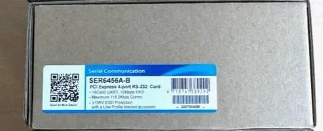 Alt view image 3 of 3 - 4-Port RS-232 Serial PCI-E (w/Both Regular & LP Brackets) (SER6456A+L)