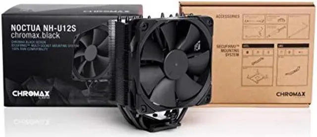 Alt view image 4 of 5 - Noctua NH-U12S chromax.Black, 120mm Single-Tower CPU Cooler (Black)