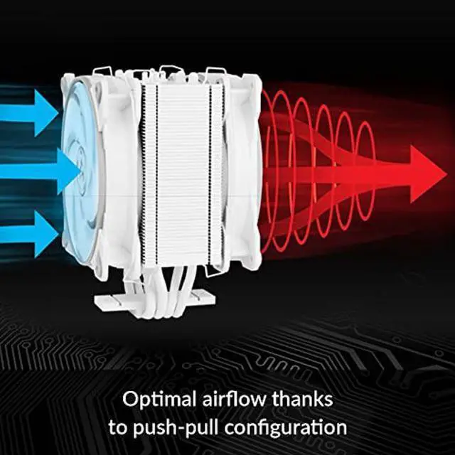 Alt view image 4 of 5 - ARCTIC Freezer 34 Esports Duo - Tower CPU Fan with BioniX P-Series case Fan in Push-Pull, 120 mm PWM CPU Air Cooler, for Intel and AMD Socket, LGA1700 Compatible - Grey/White