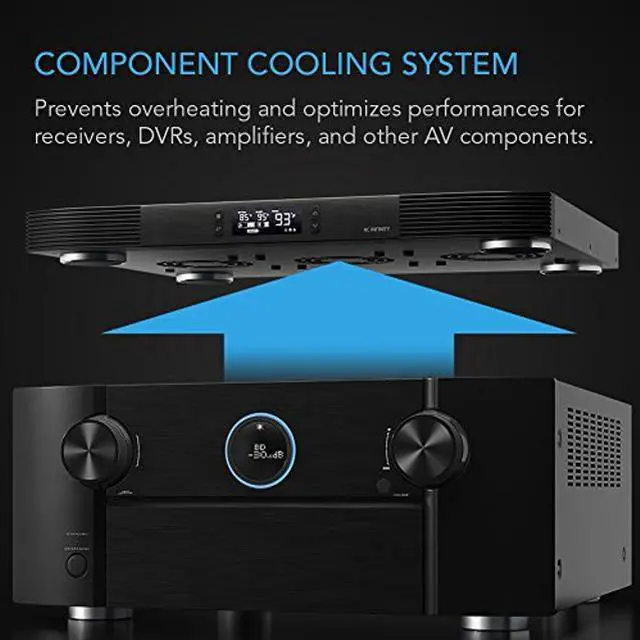 Alt view image 2 of 5 - AC Infinity AIRCOM T8, Quiet Cooling Blower Fan System For Digital Video Recorder 17" Rear-Exhaust for Receivers, Amps, DVR, AV Cabinet Components