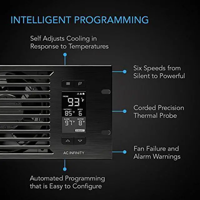 Alt view image 3 of 5 - AC Infinity CLOUDPLATE T9-N, Rack Mount Fan Panel 3U, Intake Airflow, for Cooling AV, Home Theater, Network 19" Racks