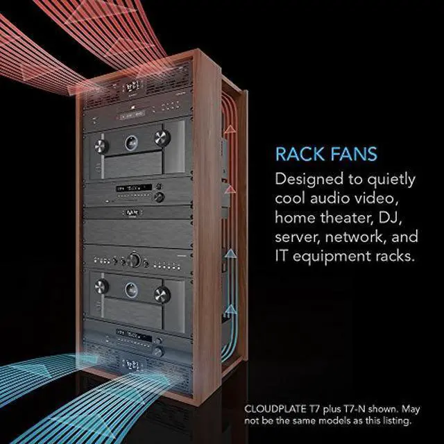 Alt view image 2 of 5 - AC Infinity CLOUDPLATE T2, Rack Mount Fan 1U, Top Exhaust Airflow, for Cooling AV, Home Theater, Network 19" Racks