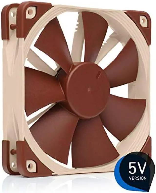 Alt view image 2 of 5 - Noctua NF-F12 5V, Premium Quiet Fan with USB Power Adaptor Cable, 3-Pin, 5V Version (120mm, Brown)