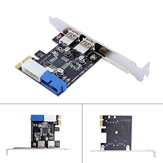 Alt view image 4 of 5 - 125 PCI-E to USB3.0 Expansion Card, 4 Ports USB 3.0 PCIe Adapter Card with 2 External & 2 Internal USB 3.0 (20-pin Connector) Ports, Low Profile Bracket