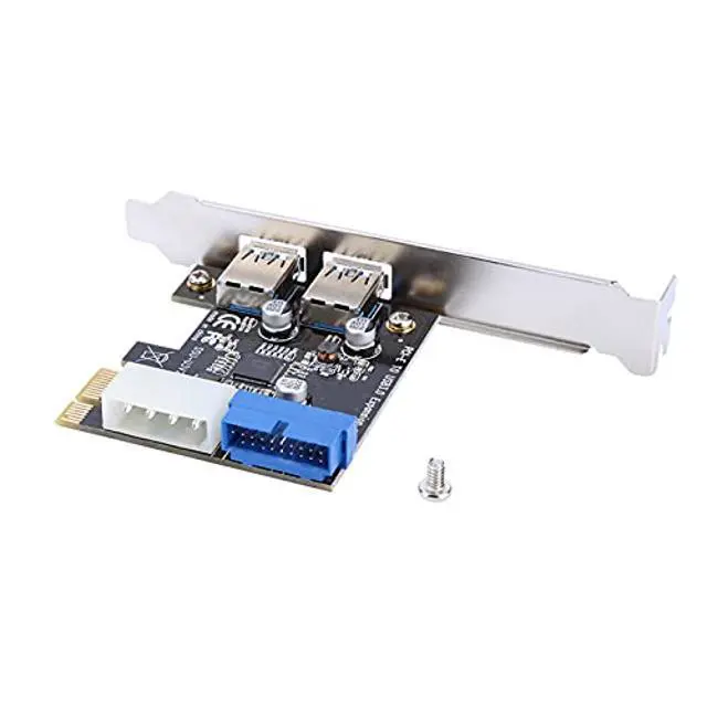 Alt view image 5 of 5 - 125 PCI-E to USB3.0 Expansion Card, 4 Ports USB 3.0 PCIe Adapter Card with 2 External & 2 Internal USB 3.0 (20-pin Connector) Ports, Low Profile Bracket