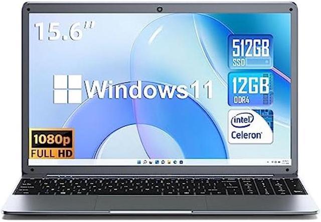 SGIN Laptop Computer, 15.6 inch, with Intel Celeron N5095 Processor(Up to  2.9GHz), FHD 1920x1080 Display, 12GB DDR4 512GB SSD, WiFi, Bluetooth 4.2,  USB 3.0 