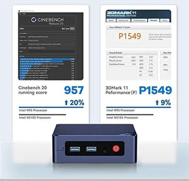 Alt view image 4 of 5 - Beelink MINIS 12 Mini PC with N95 Processor, 16G DDR4 500G SSD Mini Desktop PC, WiFi5, BT4.2, Dual HDMI, Ethernet LAN Business Mini Computer