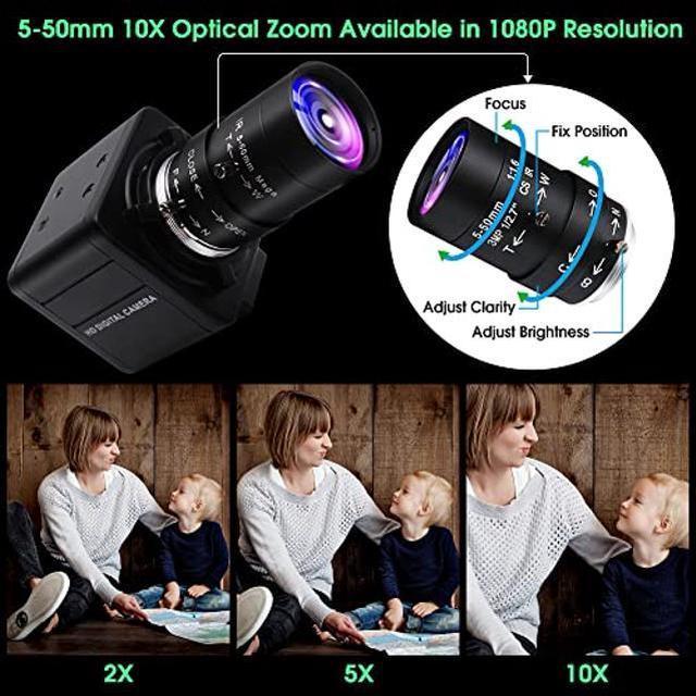ALPCAM USB Camera 5-50mm Zoom Varifocal Lens Camera H.264 Low