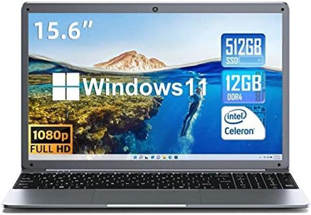 SGIN Laptop 12GB DDR4 512GB SSD 15.6 inch Laptops Celeron N5095 4