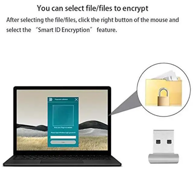 Alt view image 3 of 5 - TNP Nano USB Fingerprint Reader for Windows 10/11 Hello - Security Key Biometric Scanner Sensor Dongle Module for Instant Acess, Password-Free Login, Sign-in, Lock, Unlock PC & Laptops