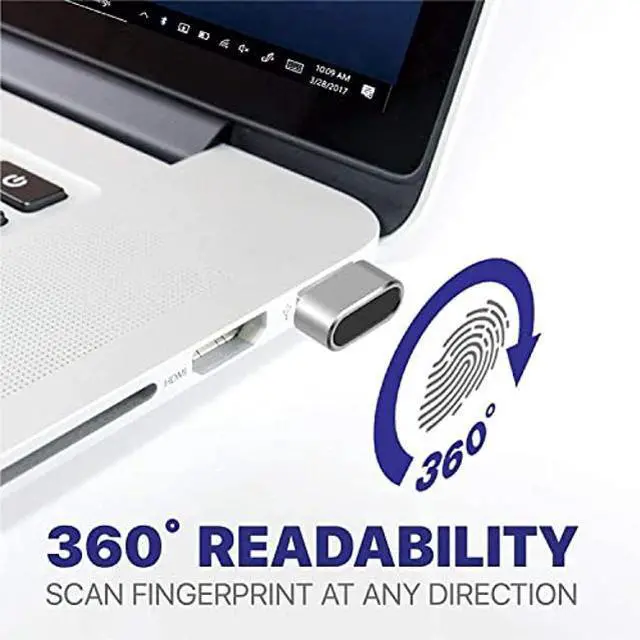 Alt view image 5 of 5 - TNP Nano USB Fingerprint Reader for Windows 10/11 Hello - Security Key Biometric Scanner Sensor Dongle Module for Instant Acess, Password-Free Login, Sign-in, Lock, Unlock PC & Laptops