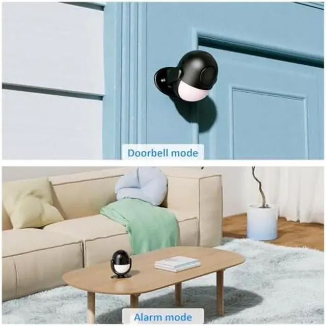 Alt view image 2 of 5 - Motion Sensor Alarm, Wireless Infrared Portable Motion Detector Loud Alarm with Siren Light (328ft Remote Control, 125dB, Battery Powered), Door Motion Sensor Chime for Garage, Store