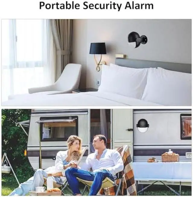 Alt view image 5 of 5 - Motion Sensor Alarm, Wireless Infrared Portable Motion Detector Loud Alarm with Siren Light (328ft Remote Control, 125dB, Battery Powered), Door Motion Sensor Chime for Garage, Store