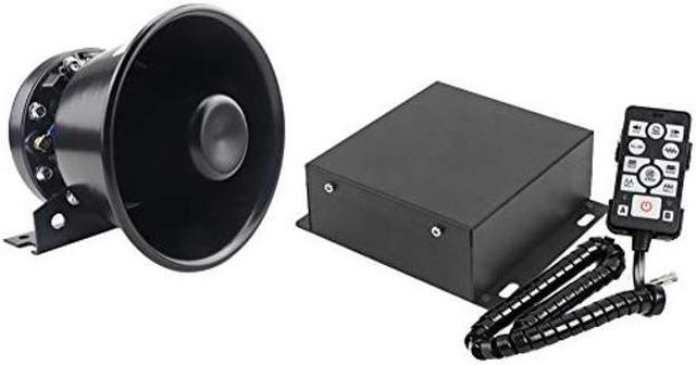 YHAAVALE 9200E Car Police Siren & Metal Black Round Cone Speaker