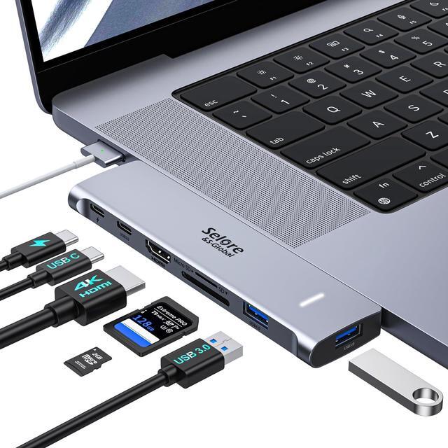 Main image of USB C Adapter HDMI Hub for MacBook Pro/Air M1 M2 M3 2024 2023 13" 15" 16",Mac USB Adapter 7-in-2, MacBook Accessories with HDMI,Thunderbolt 3, USB C and 2 USB A 3.0 Data Ports, SD&microSD Card Reader