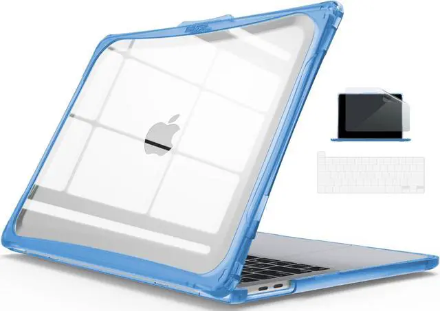 Main image of IBENZER Heavy Duty Case for 2024 2023 2022 M2 M1 MacBook Pro 13 inch A2338 A2289 A2251 A2159 A1989 with Screen Film&Keyboard Cover, Hexpact Case for 2024-2016 Mac Pro 13, Serenity Blue, HPE-T13SRL+2
