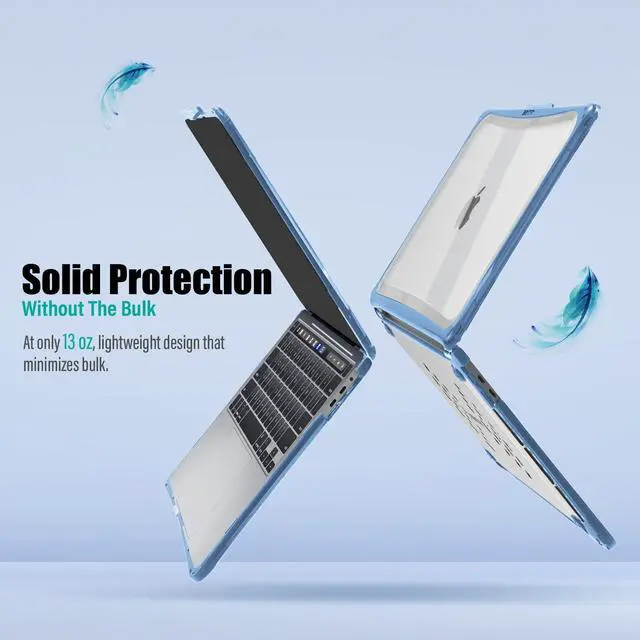 Alt view image 5 of 5 - IBENZER Heavy Duty Case for 2024 2023 2022 M2 M1 MacBook Pro 13 inch A2338 A2289 A2251 A2159 A1989 with Screen Film&Keyboard Cover, Hexpact Case for 2024-2016 Mac Pro 13, Serenity Blue, HPE-T13SRL+2