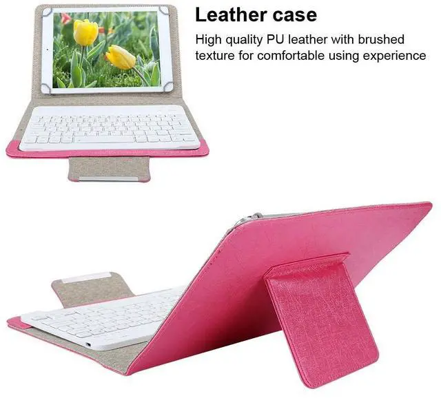 Alt view image 4 of 5 - Keyboard Bluetooth Portable 10 inch Keyboard+PU Leather Case W/Stand Bluetooth Tablet Huge Screen Mobile Phone Waterproof Keyboard(10 inch)