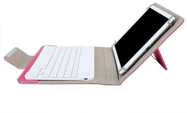 Alt view image 5 of 5 - Keyboard Bluetooth Portable 10 inch Keyboard+PU Leather Case W/Stand Bluetooth Tablet Huge Screen Mobile Phone Waterproof Keyboard(10 inch)