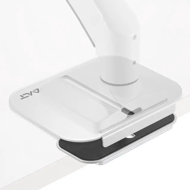 Main image of AVLT Adjustable Reinforcement Plate Bracket Mount for Fragile Tabletop - Supports Monitor Stand with C Clamp Or Grommet Installation - White