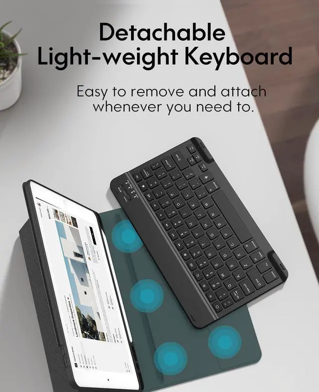 Alt view image 5 of 5 - CHESONA Keyboard Case for iPad 9th Generation 2021 10.2 Inch, Detachable Wireless with Pencil Holder Stand Folio Keyboard Cover for iPad 9th Gen/8th Gen/7th Gen 10.2" (Backlit)