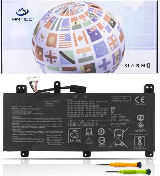 Main image of ANTIEE C41N1731 Battery for Asus ROG Strix Scar II G715 G715G G715GV G715GW GL704 GL704G GL704GS GL704GM GL704GV GL704GW G715GV-EV043R G715GW-EV084T GL704GM-EV027T GL704GV-EV013T GL704GM-EV021T EV052T