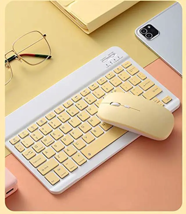 Alt view image 4 of 5 - KMXDD Keyboard Case Mouse Compatible with iPad (A16) 11th Generation 11 Inch 2025/ iPad 10th Generation 10.9 Inch 2022 Case with Mouse Removable Bluetooth Keyboard Color Keys,Yellow