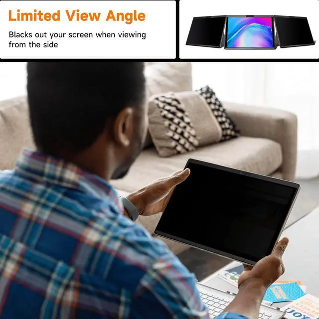 Alt view image 2 of 5 - Mamol Magnetic Privacy Screen for 12.4 inch Microsoft Surface Laptop Go 2/1 Removable Anti Spy Glare Blue Light Filter, Surface Laptop Privacy Screen Protector 12.4 in